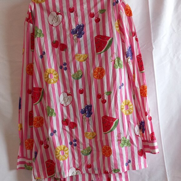 Nick & Nora Striped Summer Fruit Pajamas set - Picture 4 of 8